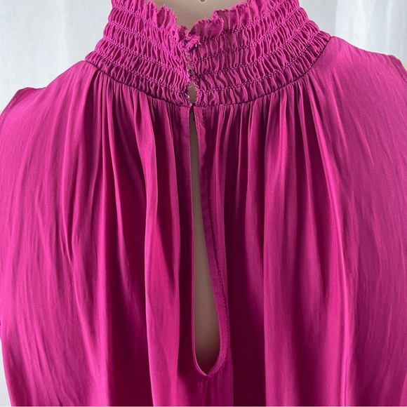 Ramy Brook Women's Pink Sleeveless Mock-Neck Keyhole Blouse Top Size Small - Picture 8 of 10